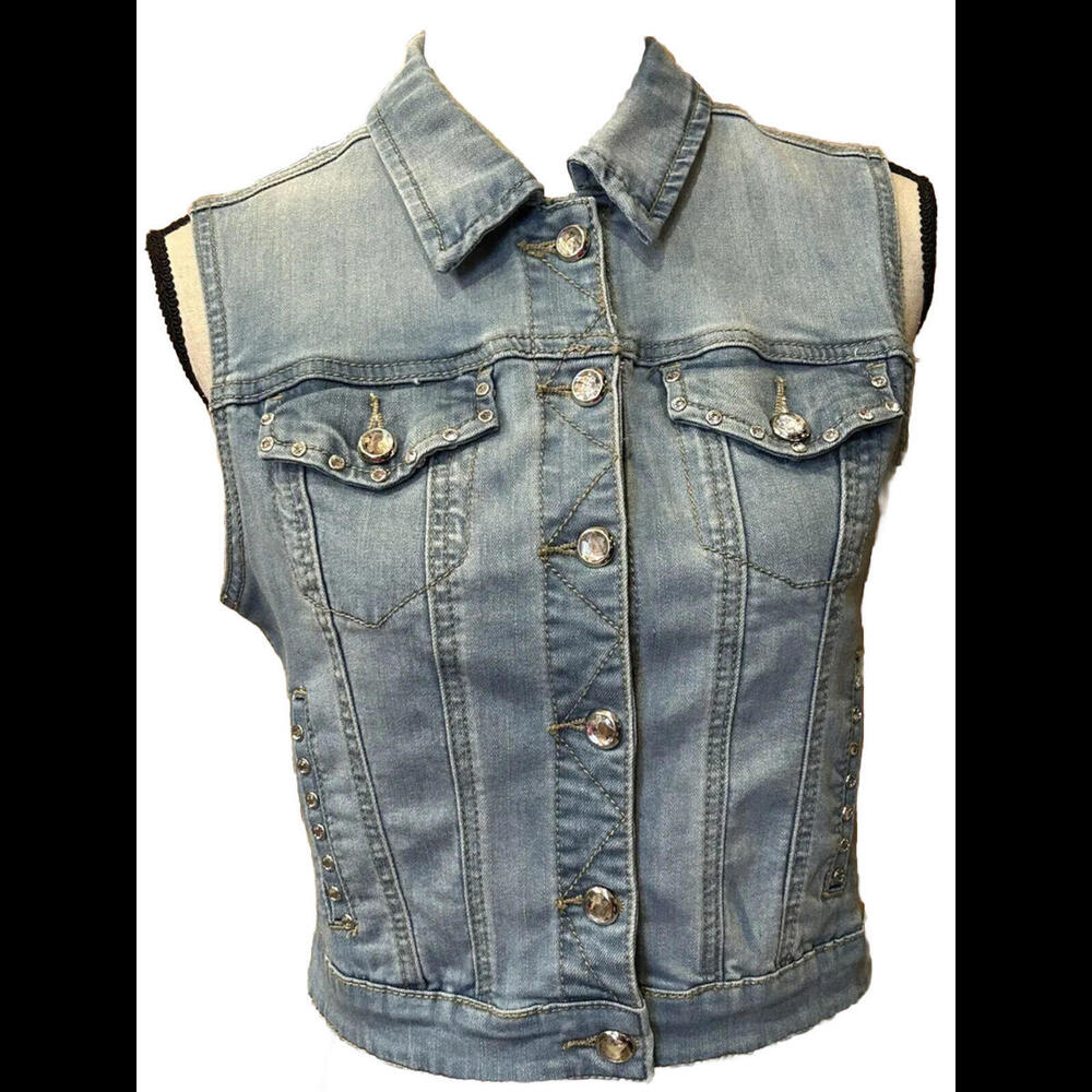 🦺Earle Jeans Light Wash Denim Vest Size S